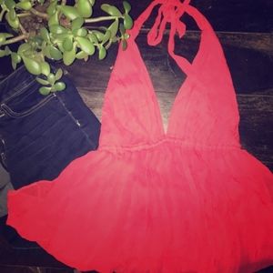 Halter top with low back